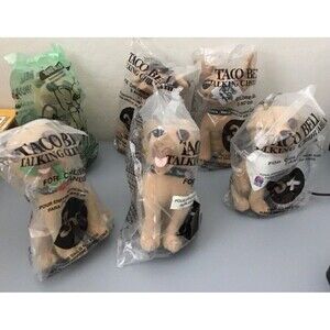 Lot 6 Vintage “Yo Quiero Taco Bell” Chihuahua Dog Plush Toys NIP 5 Sealed READ